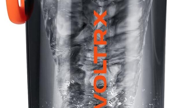 VOLTRX Electric Protein Shaker Bottle – USB Rechargeable Mixer Cup for Shakes and Meal Replacements, BPA-Free Tritan, 24oz