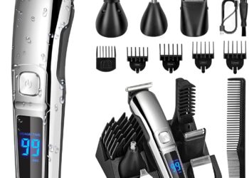 Ufree Beard Trimmer for Men, Waterproof Electric Razor for Nose, Body, Face and Mustache, Cordless Hair Clippers Shavers for Men Grooming Kit, Gifts for Men Husband Father