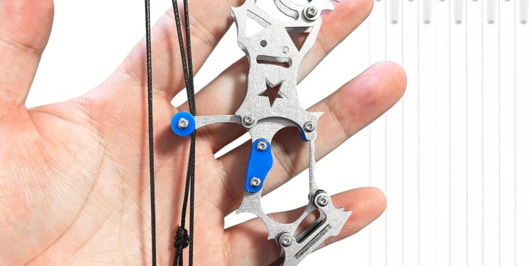 Mini Archery Bow Set Right Hand Mini Compound Bow Mini Hunting Bow Metal Material Catapult RH/LH for Hunting Shooting Practice Archery Entertainment Fun
