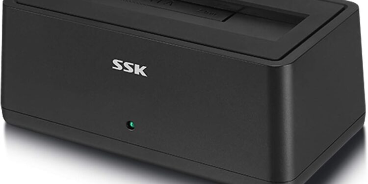 SSK USB 3.0 to SATA External Hard Drive Docking Station Enclosure Adapter for 2.5 & 3.5 Inch HDD SSD SATA, super speed up to 5Gbps, Support UASP no drivers needed(20TB Supports)