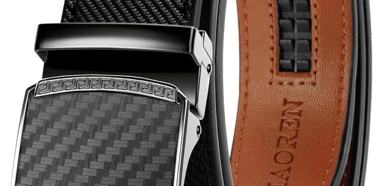 CHAOREN Mens Belt Leather Ratchet Belt – Customizable Fit, Effortless Style (35mm)