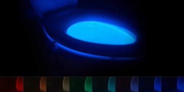 Chunace Toilet Bowl Night Light Motion Sensor, 16 Color Changing LED Gadgets for Bathroom Accessories Decor, Cool Gag Stuff for Men, Kids, Funny Stocking Stuffer Gifts 2024