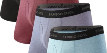 BAMBOO COOL Men’s Ultra Breathable Underwear,No Riding Up Boxer Briefs with ComfortFlexible Waistband,Multipack