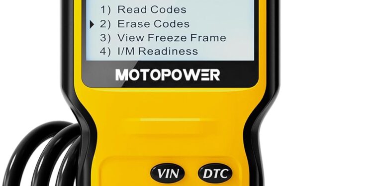 MOTOPOWER MP69033 Car OBD2 Scanner Code Reader Engine Fault Scanner CAN Diagnostic Scan Tool for All OBD II Protocol Cars Since 1996, Yellow