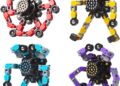 Transformable Fidget Spinners 4 Pcs for Kids and Adults Stress Relief Sensory Toys for Boys and Girls Fingertip Gyros for Party Favors Stocking Stuffers Bulk for Kids