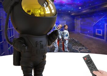 SFOUR Astronaut Galaxy Projector Night Light，Lights for Bedroom,Kids Room Decor Aesthetic, Adjustable Head Angle,Gift for Kids Adults Home Party Ceiling Decor，Christmas Gift