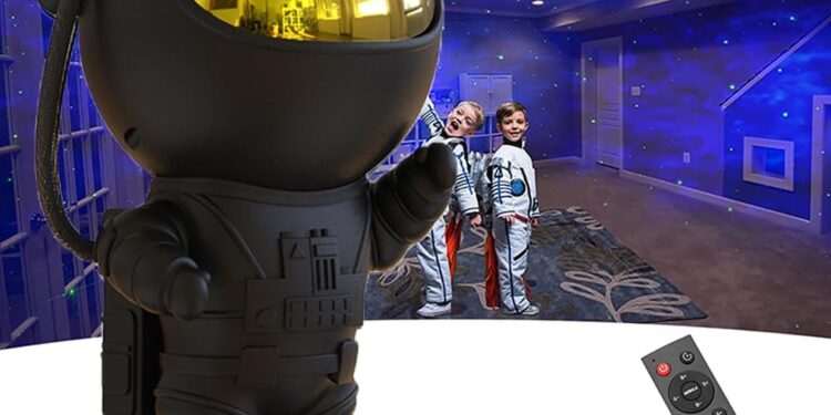 SFOUR Astronaut Galaxy Projector Night Light，Lights for Bedroom,Kids Room Decor Aesthetic, Adjustable Head Angle,Gift for Kids Adults Home Party Ceiling Decor，Christmas Gift