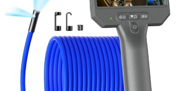 NIDAGE Dual Lens Borescope Inspection Camera 1920P HD Endoscope Camera with Light Waterproof Industrial Endoscope 11.5FT Flexible Snake Cam with 4.3” IPS Screen, Mechanic Scope Cam Gift for Men