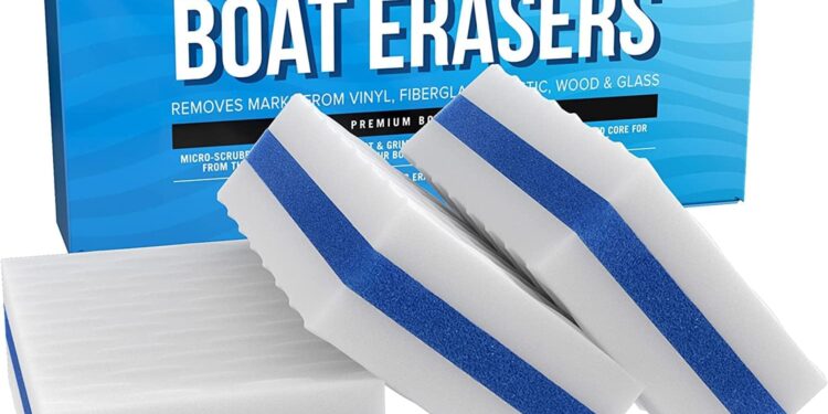 Premium Boat Scuff Erasers, Boating Accessories for Cleaning, Gift for Pontoon, Fishing, Jon Boats, Decks, Vinyl and Hull Cleaner, Gadgets for Men and Women