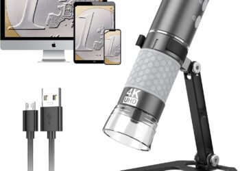 4K HD Wi-Fi Wireless Digital Microscope Camera Magnifier, Compatible for iPhone, iPad, Android Phones and PC