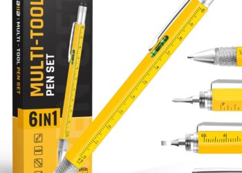 BIIB Gifts for Men Multitool Pen 6 in 1, Personalized Anniversary Birthday Gift for Men Dad Him Husband Boyfriend, Stocking Stuffers for Adults, Gift for Dad Who Wants Nothing, DIY Handyman