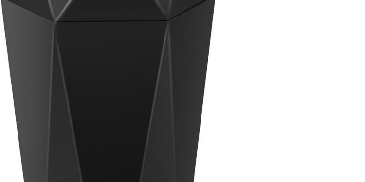 HOTOR Car Trash Can with Lid – 1 Pack, Car Accessories for Interior, Leakproof Vehicle Garbage Can with 15 Attached Trash Bags, Multipurpose Organizers and Storage for Home, Office, Black