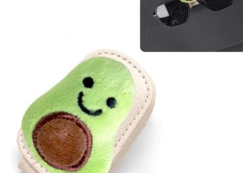 Avocado Sunglasses Holder for Car Visor,Magnetic Leather Sunglass Holder,Ticket Card Clip Sunglasses Mount,Cars Visor Accessories Gadgets Avocados Car Decor,Avocado Gifts for Women,Men,Mom