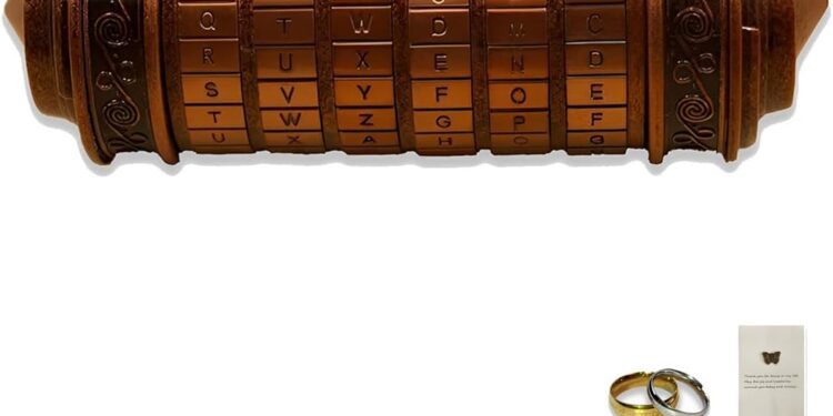 Cryptex Puzzle Boxes Davinci Code Secret Puzzle Box with Hidden Compartments Money Puzzle Box for Cash Gift,Cool Gadgets for Men,Unique Money Gift Ideas for Adults Anniversary Birthday Gifts (MS-2)