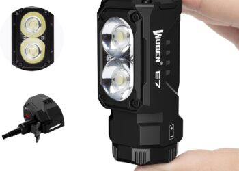 WUBEN E7 1800 Lumen Rechargeable Mini Flashlights with Magnet – Super Bright 6 Modes EDC Flashlight, Typ-C Rechargeable LED; IP68 Pocket Flashlight for Headlamp Use, Rescue, Camping