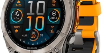 Garmin fēnix® 8 – 51 mm, AMOLED, Sapphire, Premium Multisport GPS Smartwatch, Long-Lasting Battery Life, Dive-Rated, Built-in LED Flashlight, Titanium with Spark Orange/Graphite Band