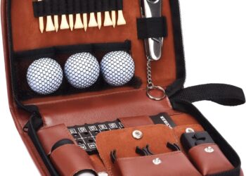 Golf Gifts for Men and Women, Golf Accessories Set with Hi-End Case, Golf Balls, Rangefinder, Golf Tees, Brush, Multifunctional Divot Knife, Scorer, Golf Ball Clamp