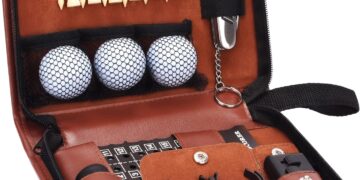 Golf Gifts for Men and Women, Golf Accessories Set with Hi-End Case, Golf Balls, Rangefinder, Golf Tees, Brush, Multifunctional Divot Knife, Scorer, Golf Ball Clamp