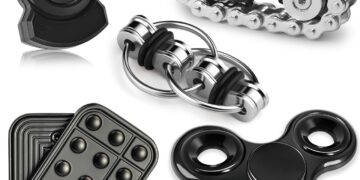 5 Pcs Fidget Toys Adults & Teen Metal Fidgets Spinner Magnetic Slider Cool Gadgets Office Desk Toy Stress Relief Sensory Items for Autism ADHD Anxiety Stocking Stuffers for Adult Men Teen Gift