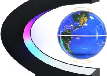 Magnetic Levitating Globe with LED Light, Cool Tech Gift for Men Father Boys and Girls, Birthday Gifts for Kids, Floating Globes World Desk Gadget Decor in Office Home Display (Blue)