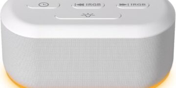 White Noise Machine Sound Machine 30 Soothing Sounds Brown Noise Machine with 12 Night Light Colors Sleep Sound Machine for Adults Baby Kids Noise Canceling for Office Home Privacy Auto-Off Timer