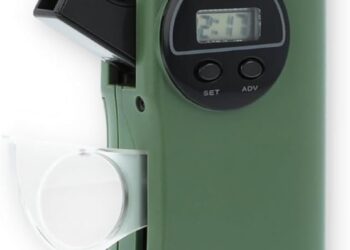 Carson X-Scope Kids 7 Function Multi Purpose Optical Pocket Tool with 30x Microscope, 8x Telescope, 9x Fold-Out Magnifier, Flashlight, Signal Whistle, Directional Compass and Digital Clock (CP-11)