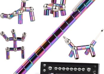 HKDGYHON Toy Pen, Decompression Magnetic Metal Pen, Multifunction Writing Magnet Ballpoint Pen, Gift for Kids or Friends (Colorful)