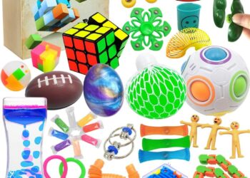 Scientoy Fidget Toy Set, 35 Pcs Sensory Toy for ADD, OCD, Autistic Children, Adults, Anxiety Autism to Stress Relief and Anti Anxiety with Motion Timer, Perfect for Classroom Reward with Gift Box