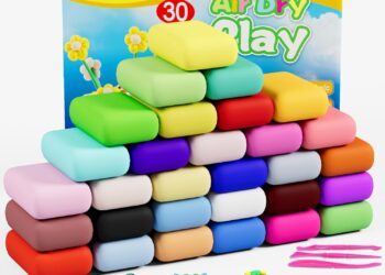 Air Dry Clay, Modelling Clay for Kids, 30 Colors DIY Molding Magic Clay for with Tools, Soft & Non-Sticky, Toys Gifts for Age 3 4 5 6 7 8+ Years Old Boys Girls Kids