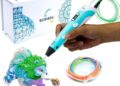 SCRIB3D P1 3D Printing Pen with Display – Includes 3D Pen, 3 Starter Colors of PLA Filament, Stencil Book + Project Guide, and Charger