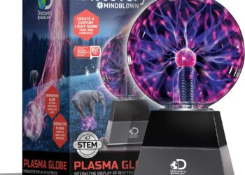 Discovery™ Plasma Globe Lamp, Touch & Sound Sensitive Lightning, Interactive Electric Plasma Ball for Hands-On STEM Learning, Plug-in Bedroom & Desktop Decorative lamp