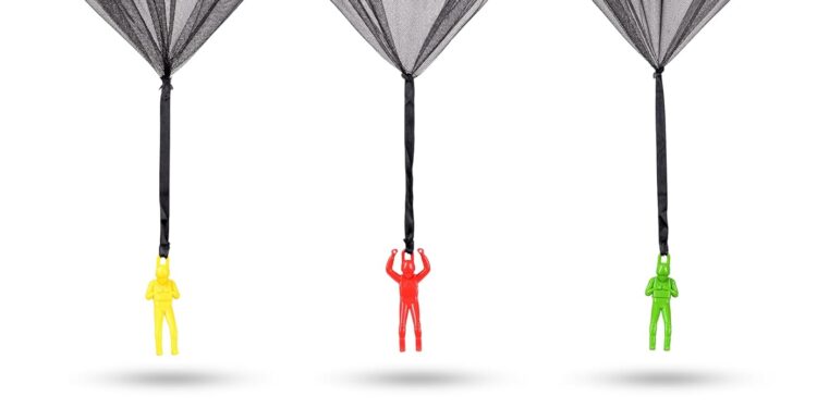 NUTTY TOYS Parachute Toys for Kids – Tangle Free Outdoor Flying Parachute Men, Top Indoor & Outside, 3 4 5 6 7 8 9 10 11 12 Year Old, Best Christmas Stocking Stuffers Idea 2025 Unique Boy & Girl Gifts