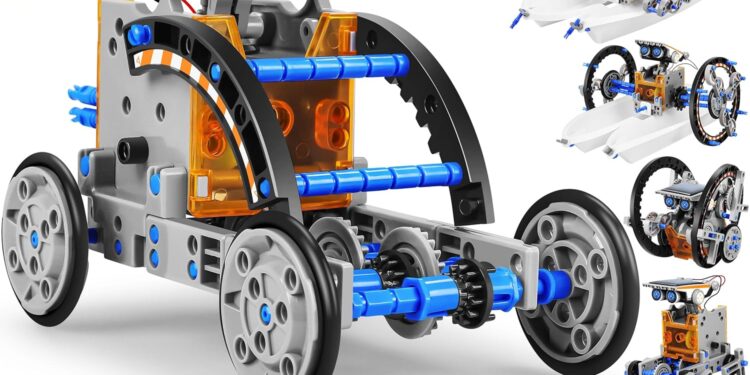 Bottleboom STEM 13-in-1 Education Solar Power Robots Toys for Boys Age 8-12, Educational Toy Science Kits for Kids Experiment Robotics Set Birthday Gifts for 8 9 10 11 12 Years Old-Green