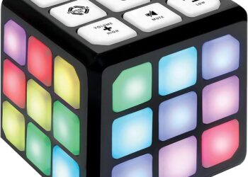 Winning Fingers Flashing Cube Electronic Memory and Brain Game – 4-in-1 Handheld Stem Toys for Kids – Cool Gadgets, Games for Boys and Girls – Fun Family Game for Kids Ages 6-12 – Educational Gift Toy