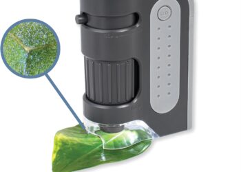 Carson MicroBrite Plus 60x-120x Accurate LED Lighted Pocket Microscope, Portable Educational STEM Toy, Mini Handheld Microscope for Student Science Lab (MM-300)